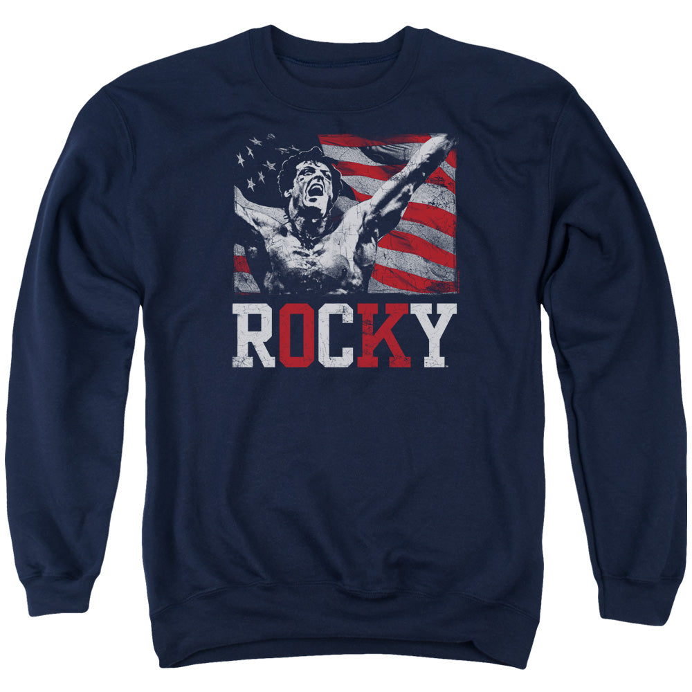 Rocky Flag Champion Mens Crewneck Sweatshirt Navy Officially Licensed
