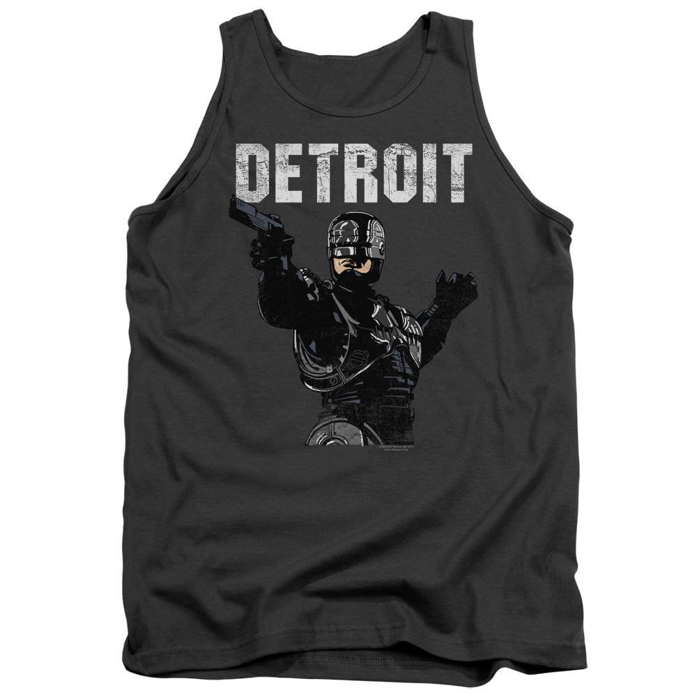Robocop Detroit Mens Tank Top Shirt Charcoal Officially Licensed