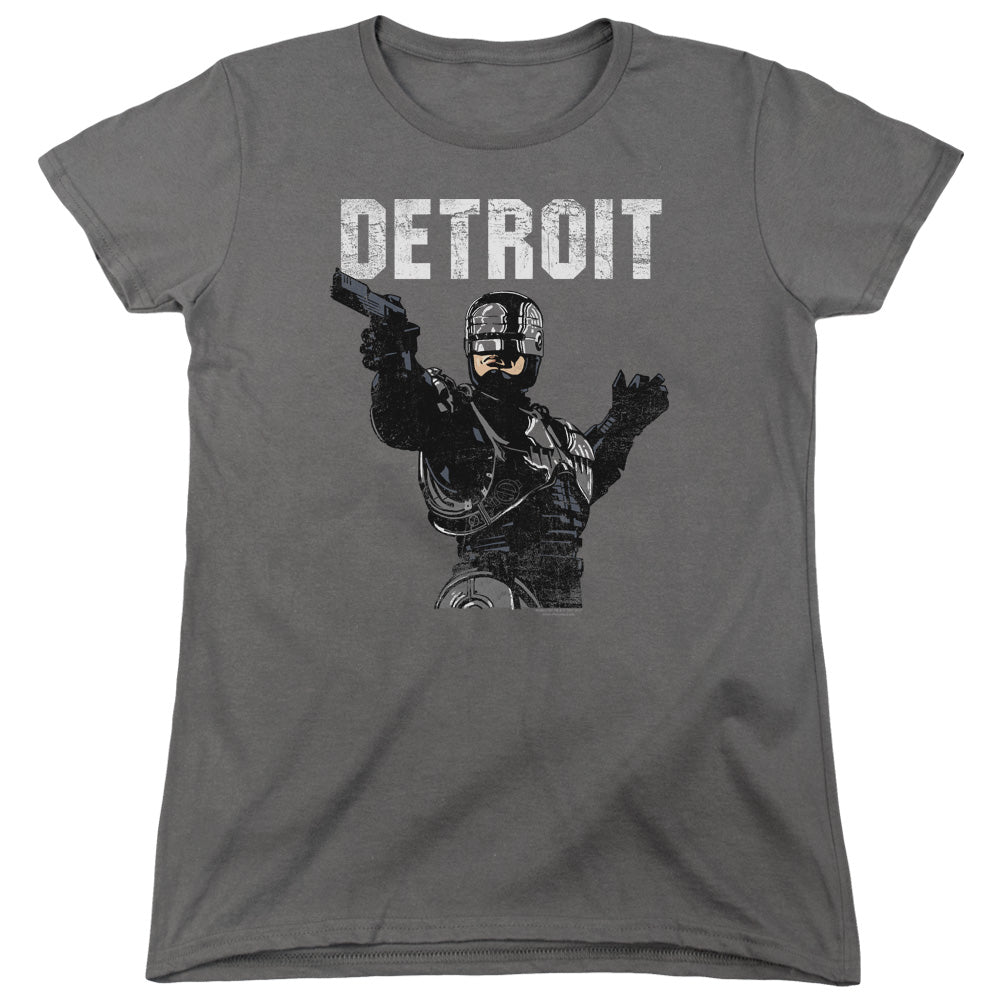 Robocop Detroit Womens T Shirt Charcoal Officially Licensed