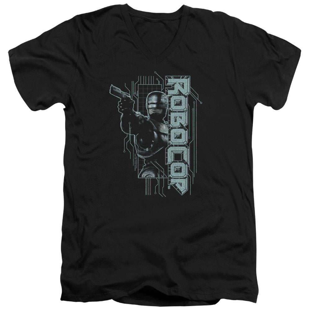 Robocop Murphy Split Mens Slim Fit V Neck T Shirt Black Officially Licensed