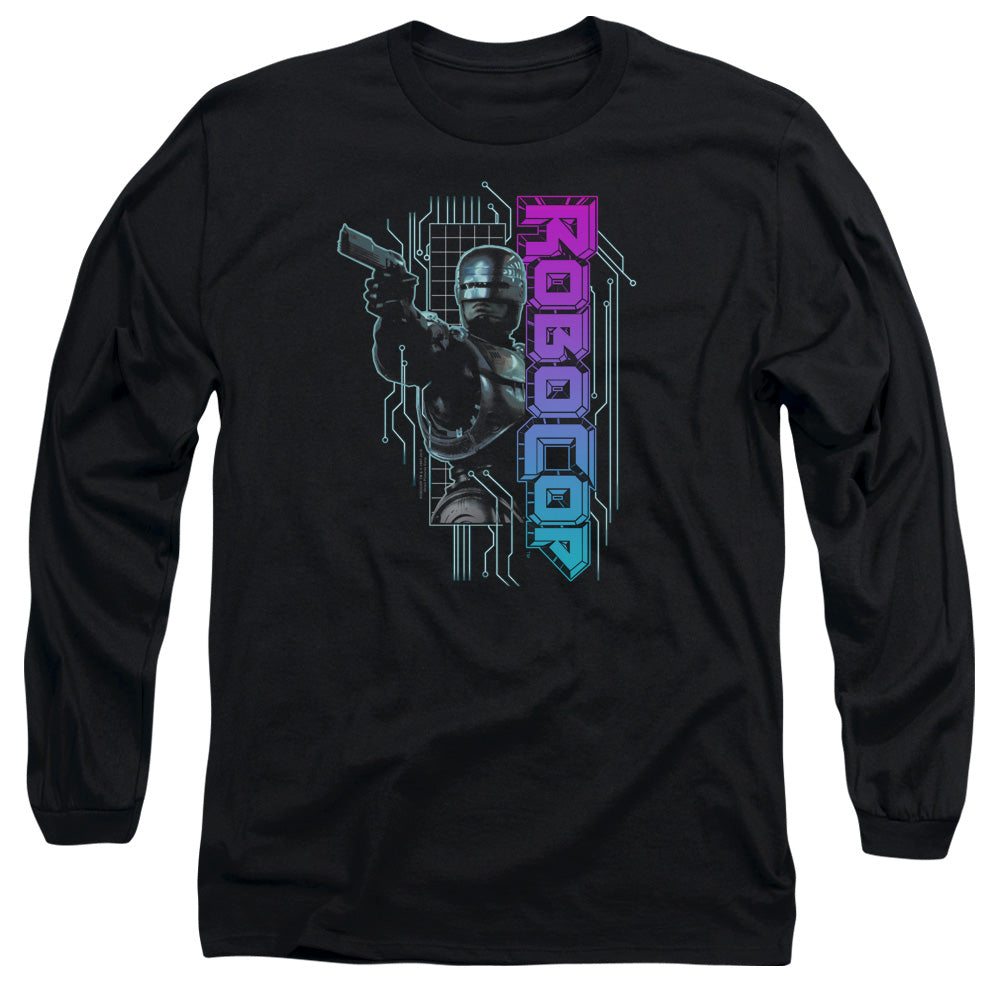 Robocop Robo Neon Mens Long Sleeve Shirt Black Officially Licensed Officially Licensed