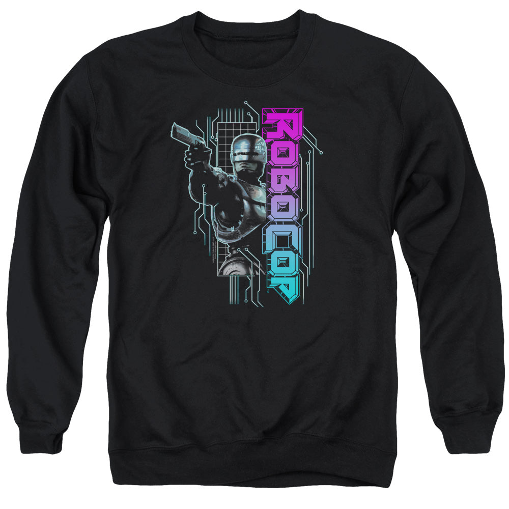 Robocop Robo Neon Mens Crewneck Sweatshirt Black Officially Licensed
