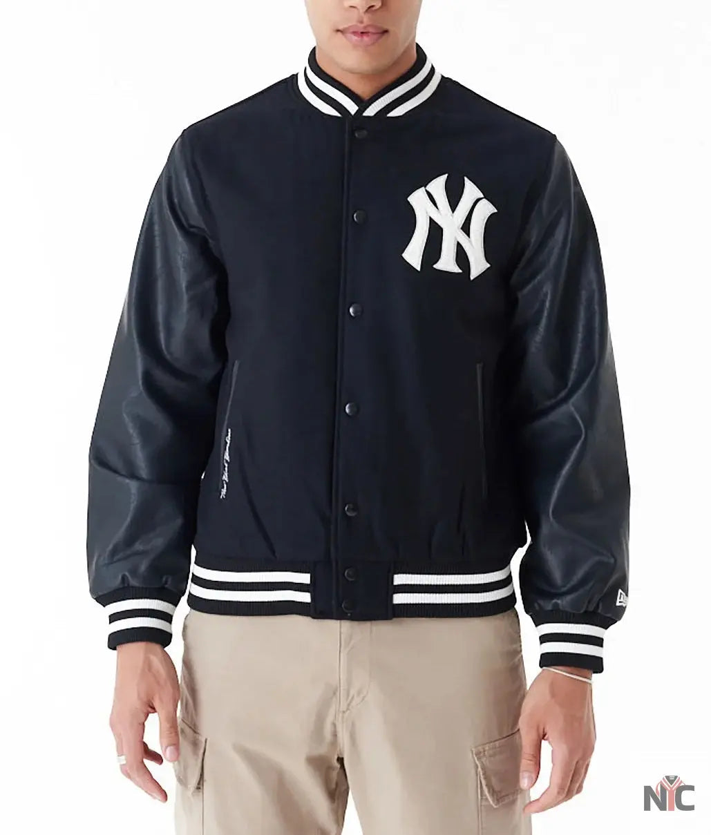 MLB New York Yankees World Series Black Varsity Jacket