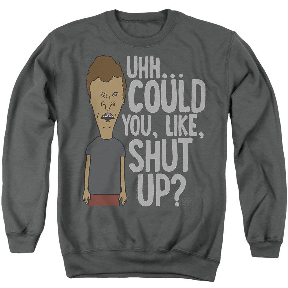 Mtv Could You Like Shut Up? Mens Crewneck Sweatshirt Charcoal Officially Licensed