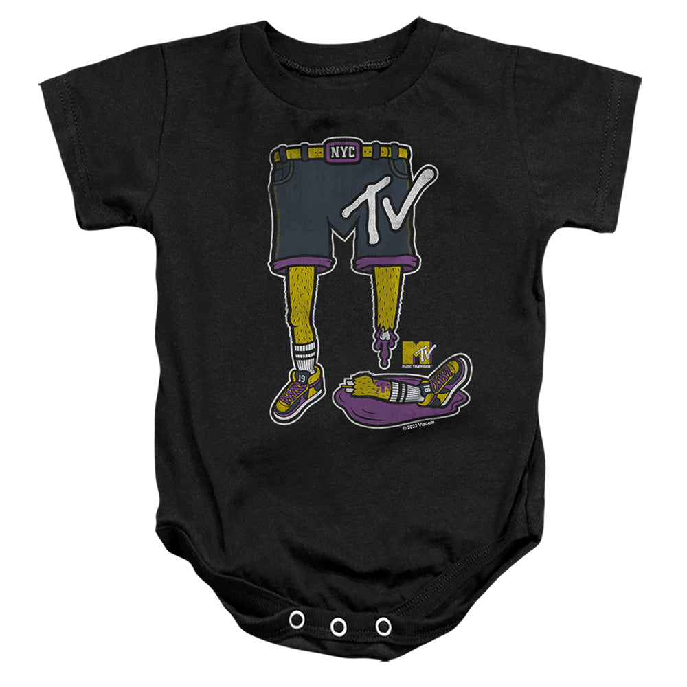 Mtv Zombie Legs Logo Infant Baby Snapsuit Black Officially Licensed