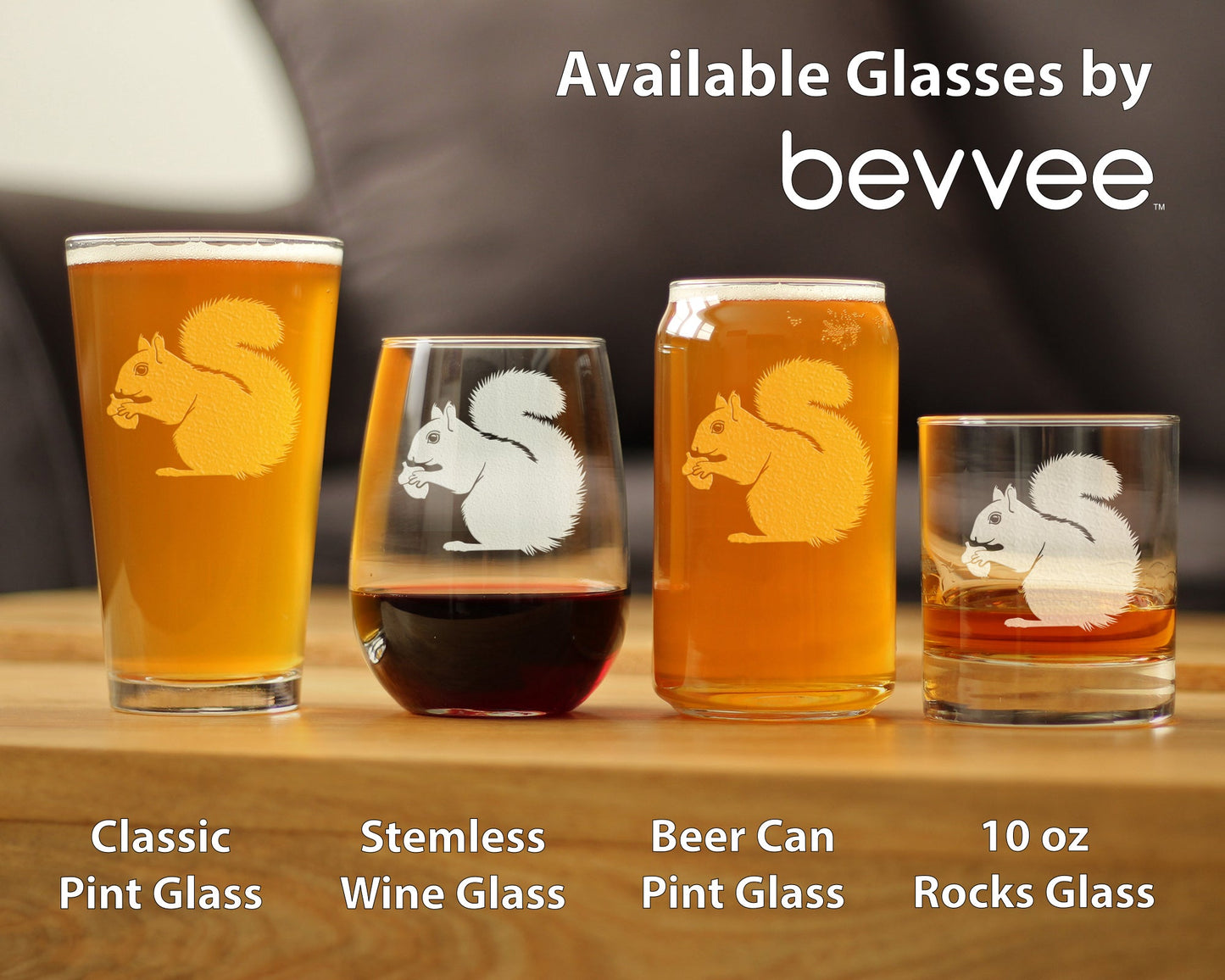 Squirrel Rocks Glass - Squirrel Gifts and Decor with Squirrels - 10.25 Oz Glasses