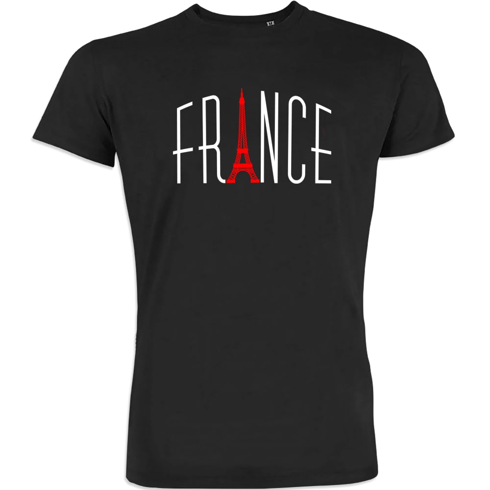 France With Red Eiffel Tower Tower Men's Organic Cotton Tee