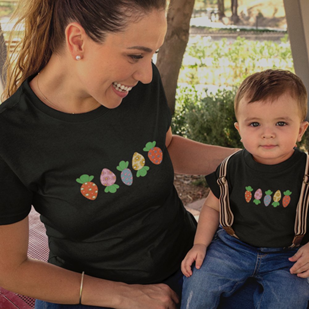 Easter Carrots Mom and Child Organic Cotton T-Shirts family Set (Set of 2)