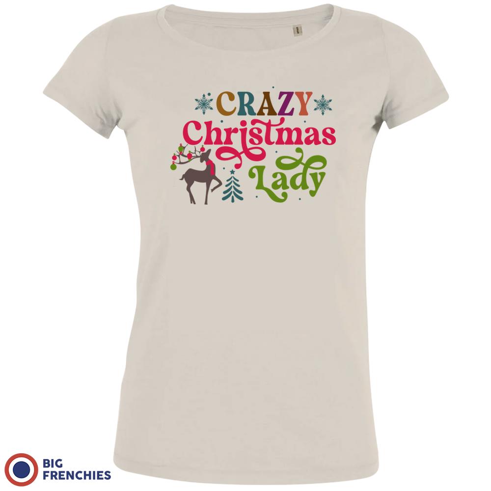 Crazy Christmas Lady Women's Organic Cotton Tee