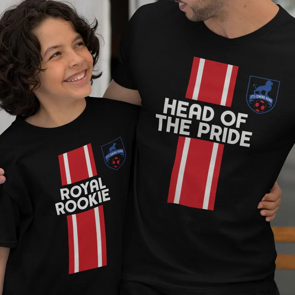 Head of The Pride, Royal Rookie Dad and Child Organic Cotton T-Shirts Family Set (Set of 2)