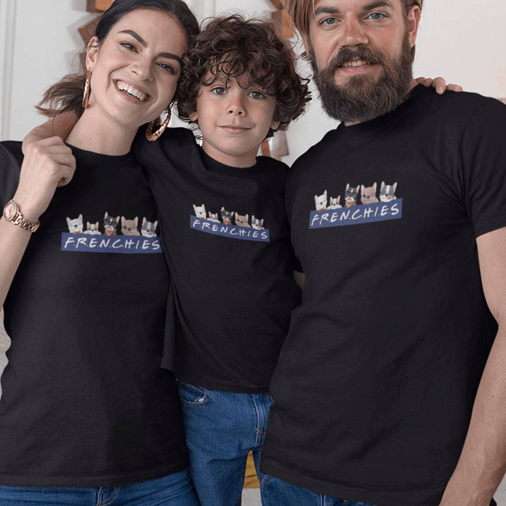 French Bulldogs Matching Organic Cotton T-Shirts Family Set (Set of 3)