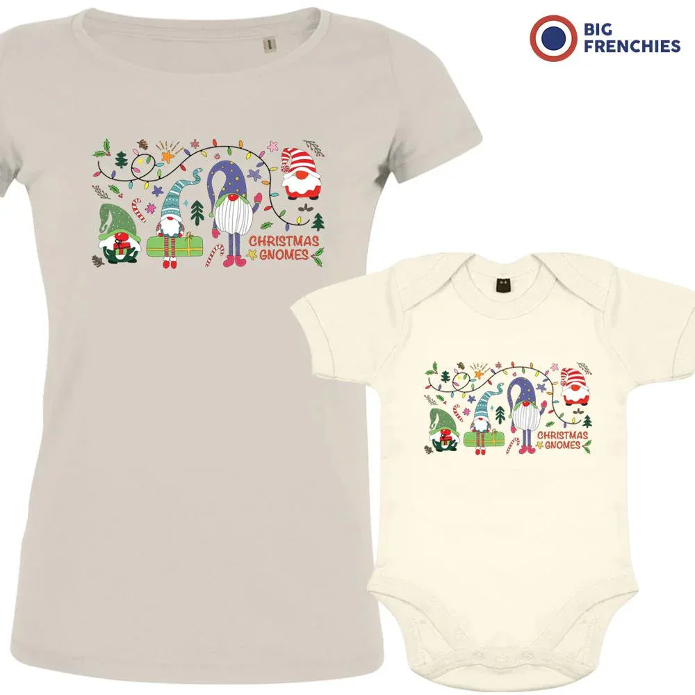 Christmas Gnomes Mom and Child Organic Cotton family Set (Set of 2)