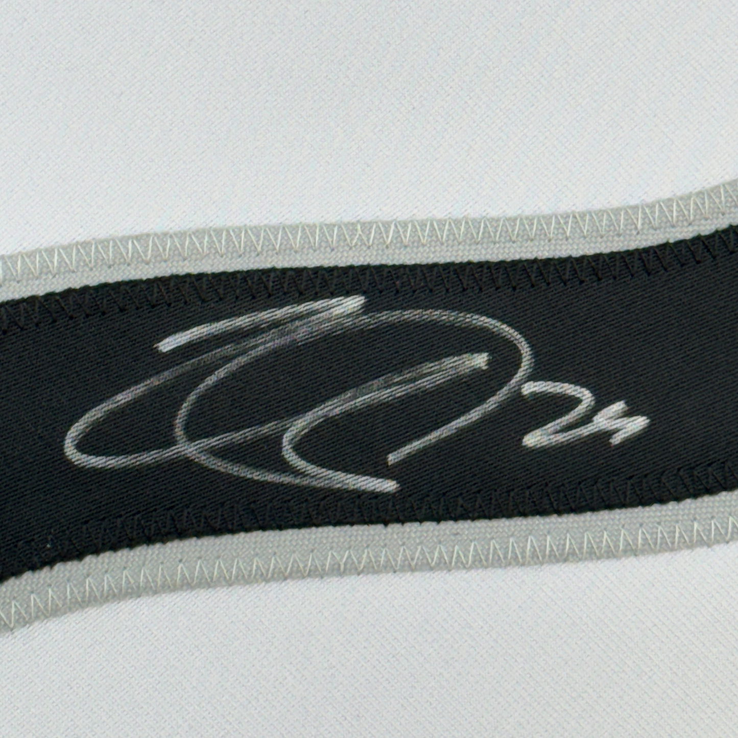 Framed Autographed/Signed Nathan MacKinnon 35x39 Colorado White Hockey Jersey JSA COA #2