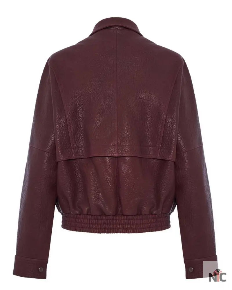 Magda Butrym Vintage Leather Bomber Jacket