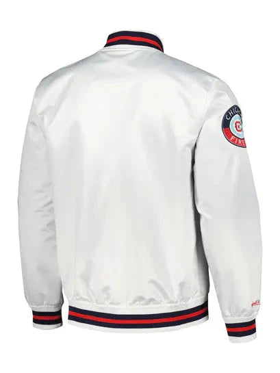 MLS Chicago Fire FC White Satin Jacket
