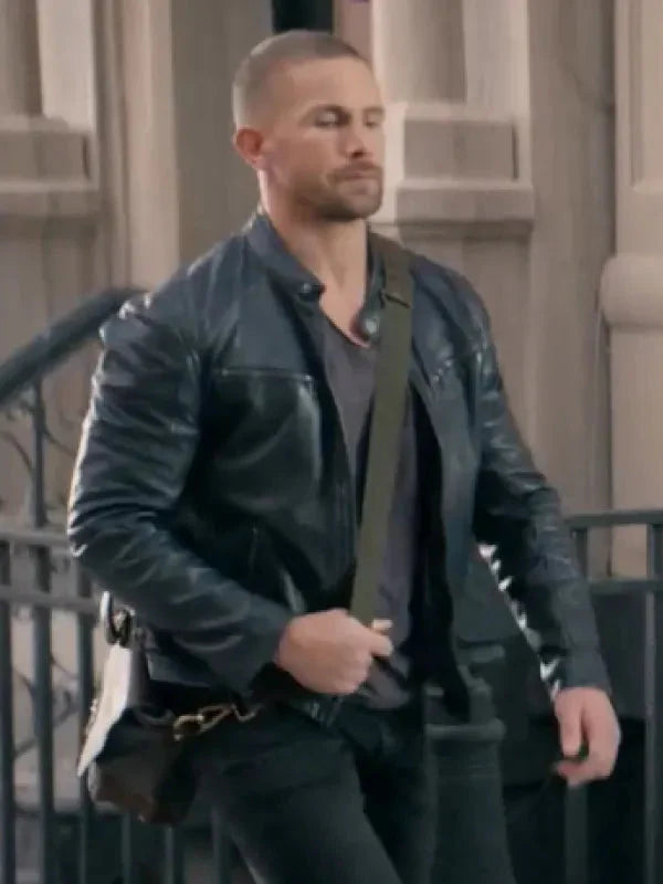 Man with No Past Adam Woodward Black Leather Jacket