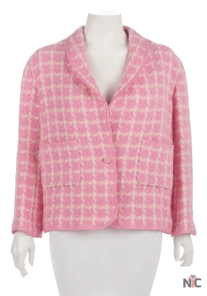 Margot Robbie Barbie Pink Checkered Blazer