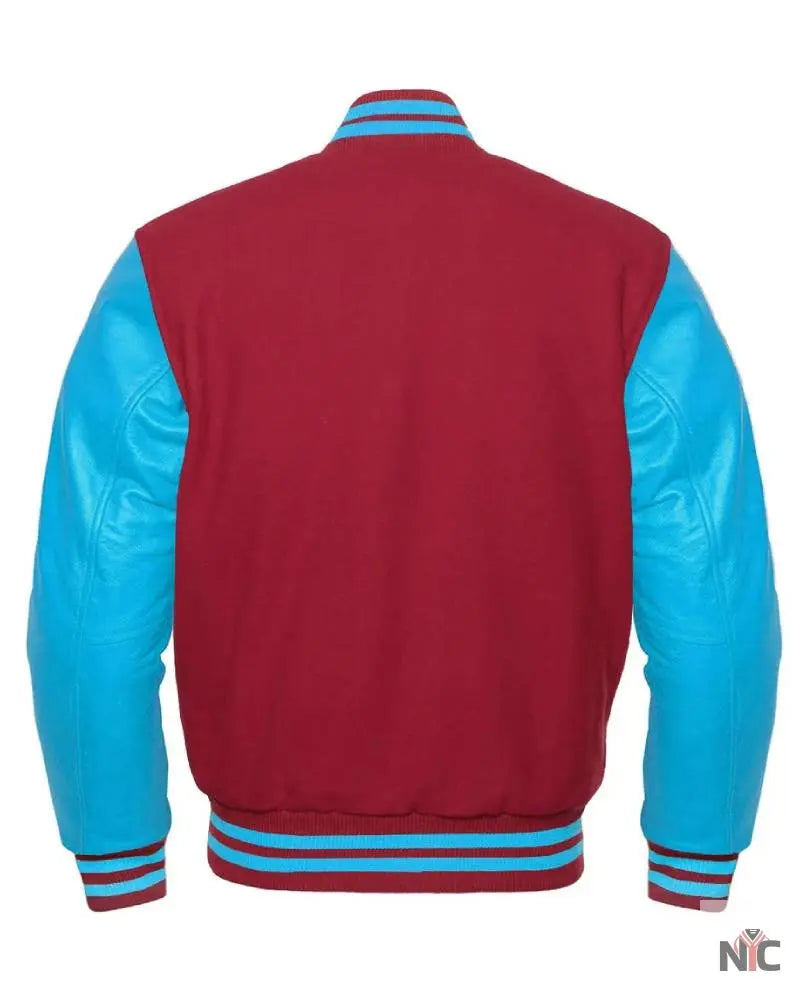 Maroon And Blue Varsity Letterman Jacket