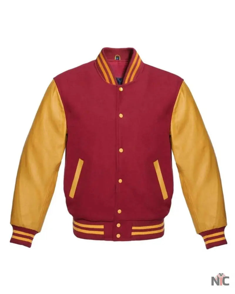 Maroon And Gold Varsity Jacket
