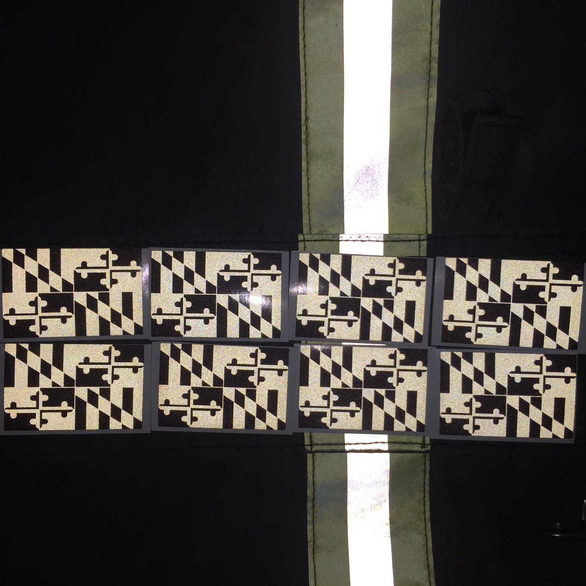 BLACKED OUT MARYLAND FLAG REFLECTIVE HELMET TRIM
