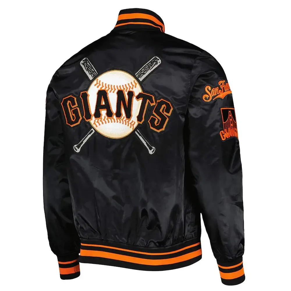 Mash Up SF Giants Black Satin Jacket