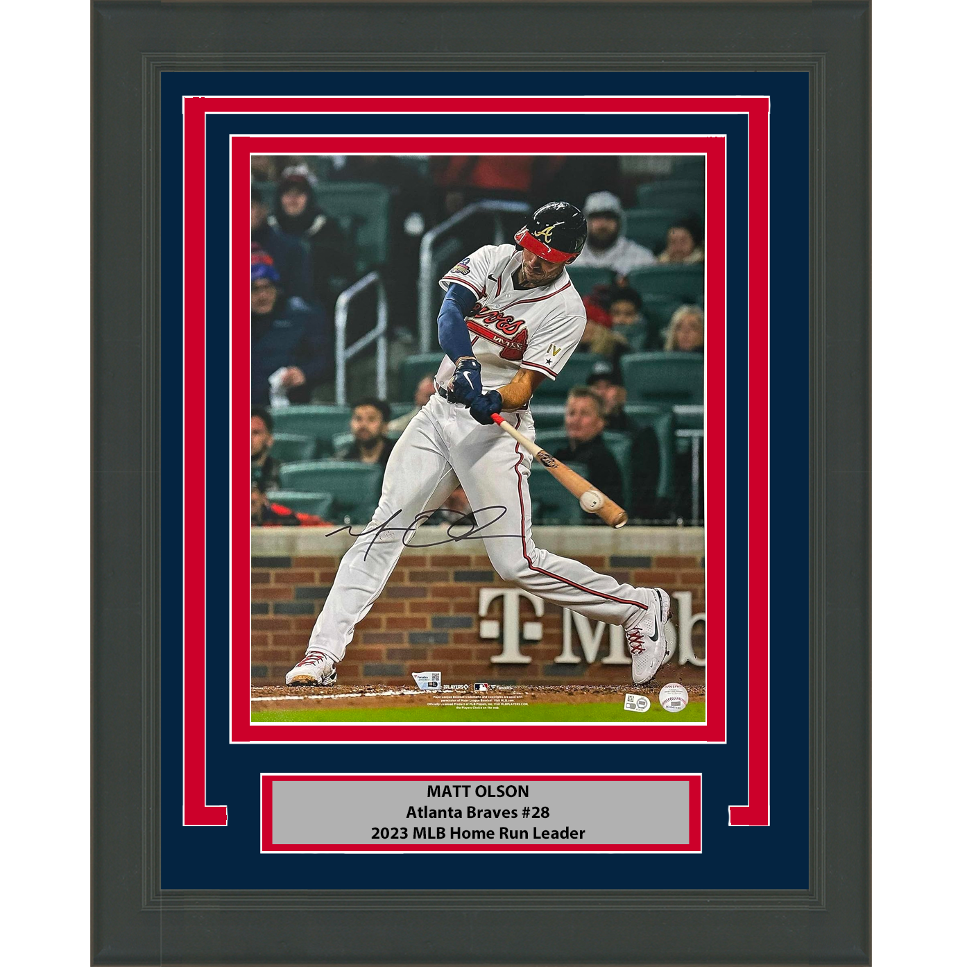 Framed Autographed/Signed Matt Olson Atlanta Braves 16x20 Baseball Photo Fanatics COA