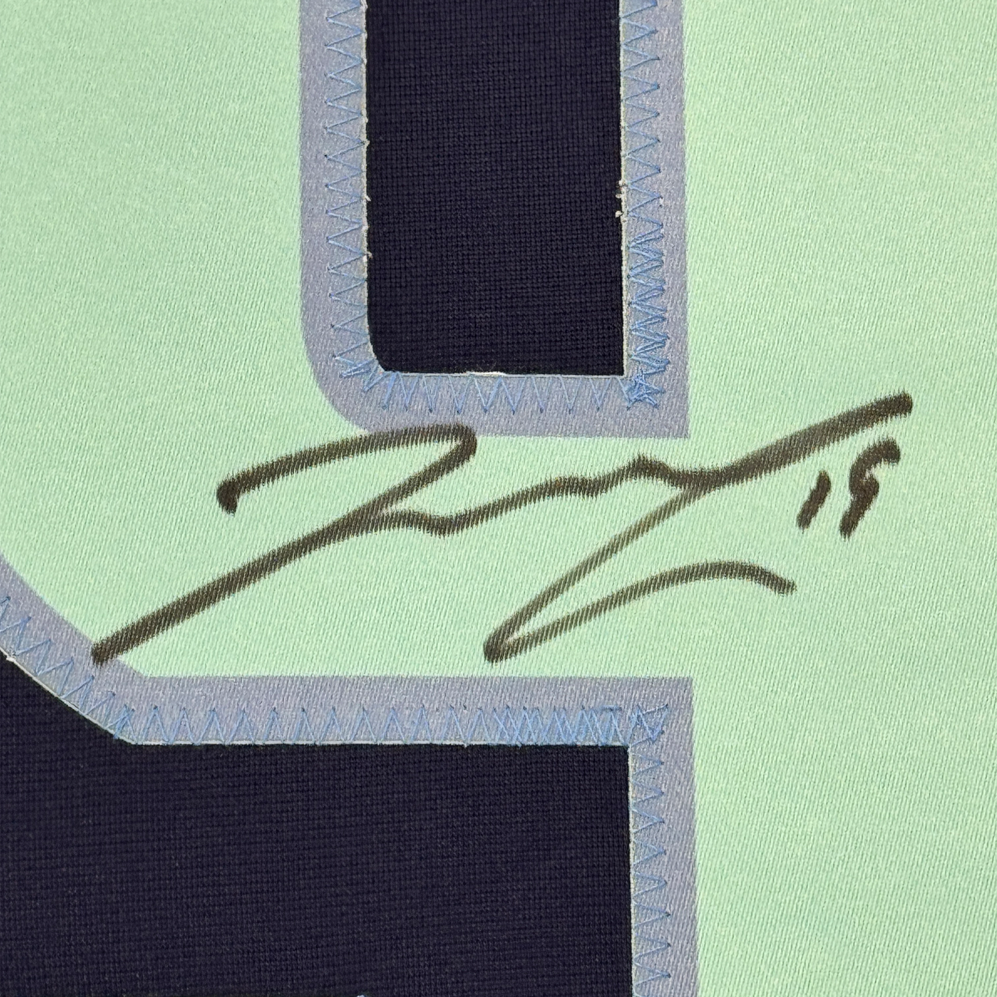 Framed Autographed/Signed Jared McCann 35x39 Seattle Blue Hockey Jersey JSA COA