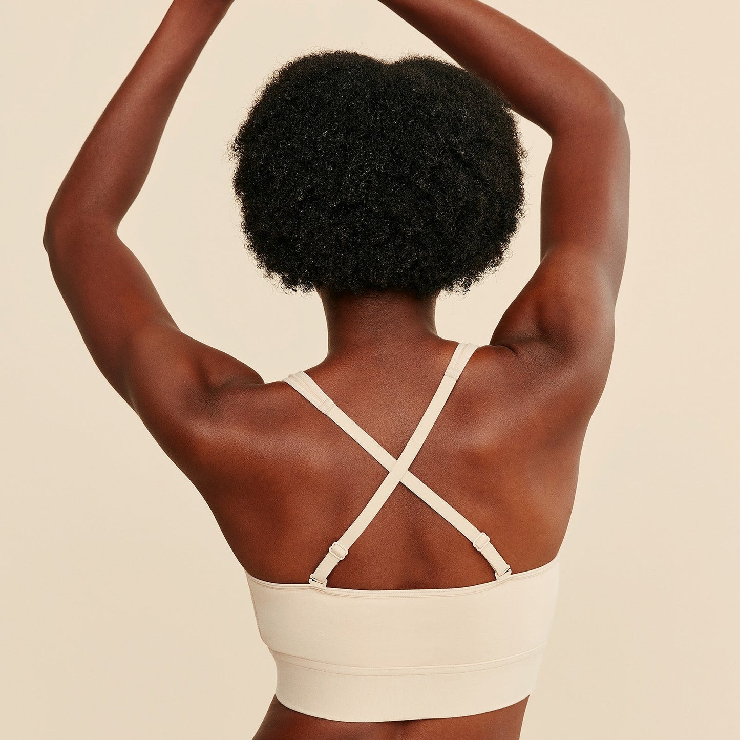 Wilderness Front‑Closure Cotton Bralette - Buff