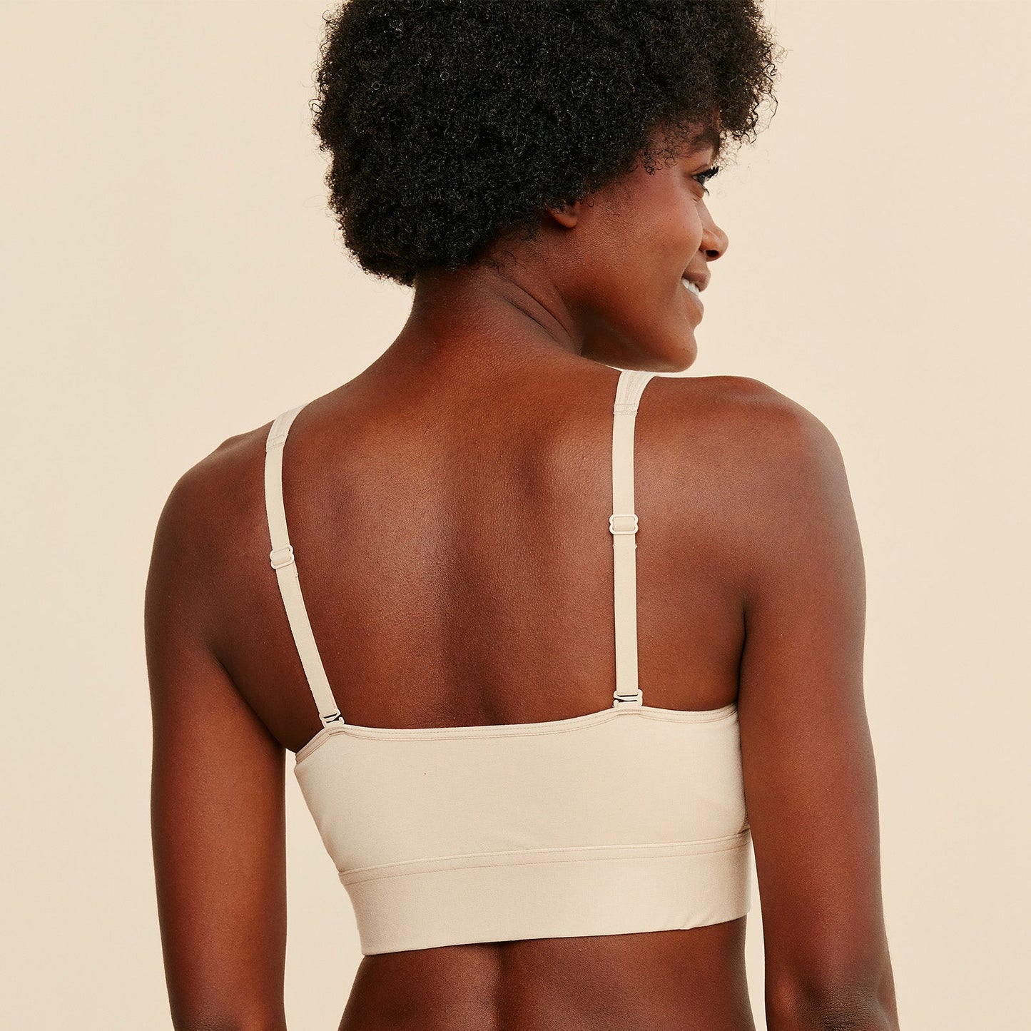 Wilderness Front‑Closure Cotton Bralette - Buff