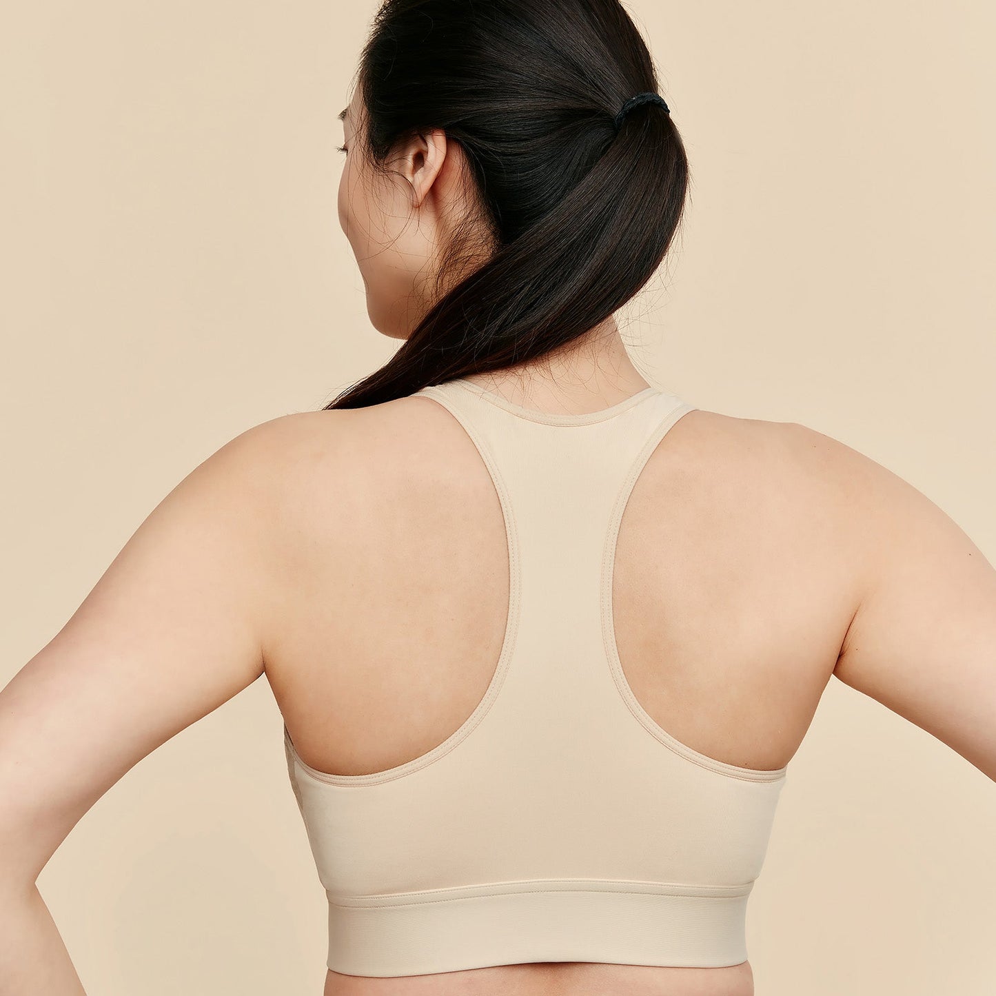 Hero Front‑Closure Sports Bra - Buff