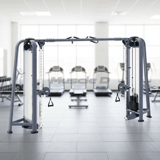 Megatron Deluxe Cable Crossover - Muscle D Fitness - 2 Functional Columns - Multi-Handle Pull-Up Bar - Selectorized Weight Adjustment