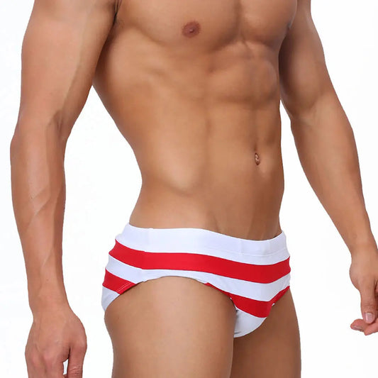 Red Stripes Swim Brief
