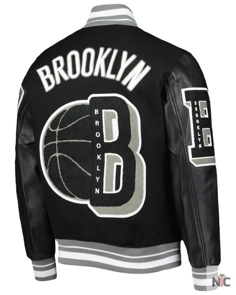Men’s Brooklyn Nets Pro Standard Black 10 Years in Brooklyn Mash Up Capsule Varsity Full-Zip Jacket