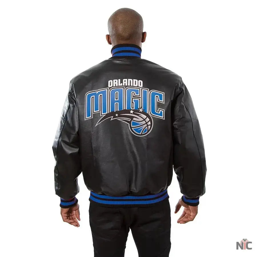 Men’s JH Design Black Orlando Magic Leather Jacket