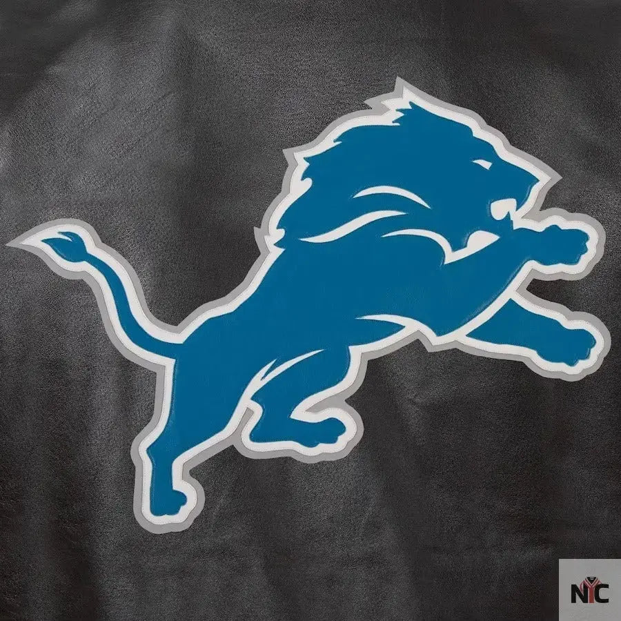 Men’s Jh Design Detroit Lions Black Leather Jacket
