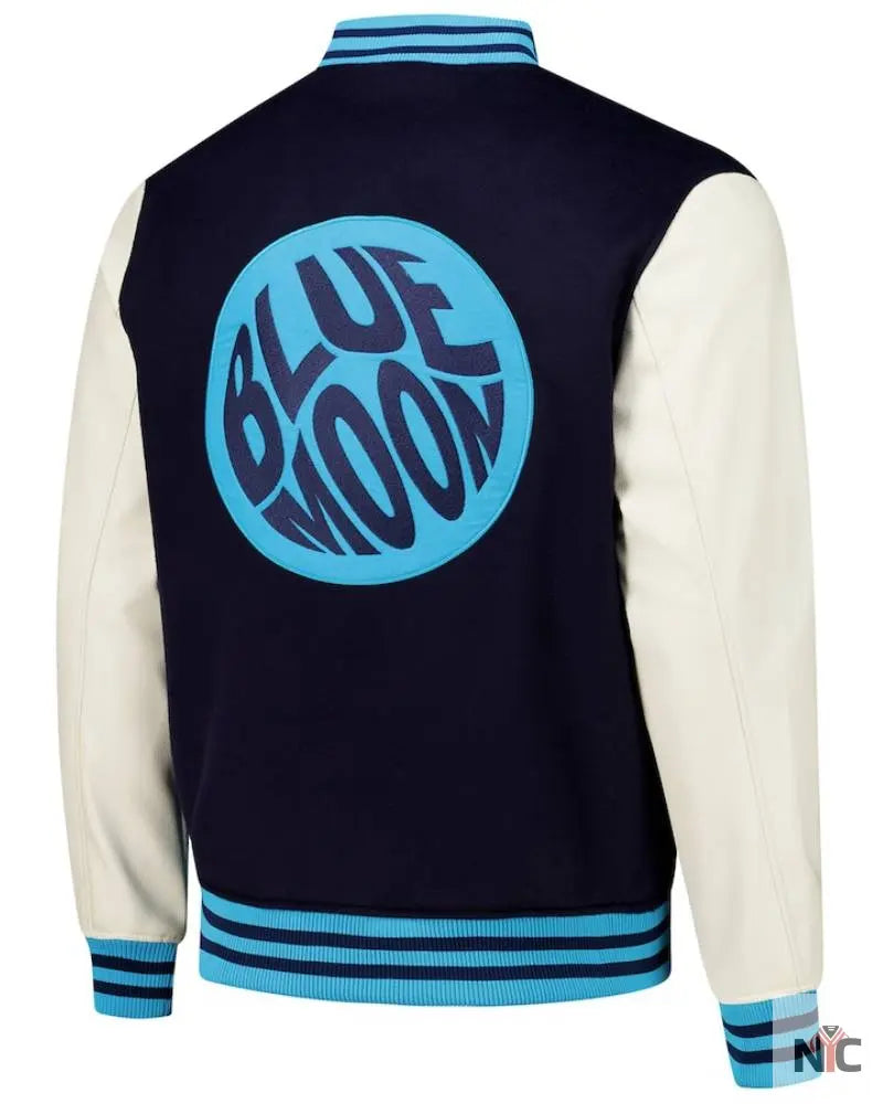 Men’s Navy Manchester City Supporter’s Full-Snap Varsity Jacket