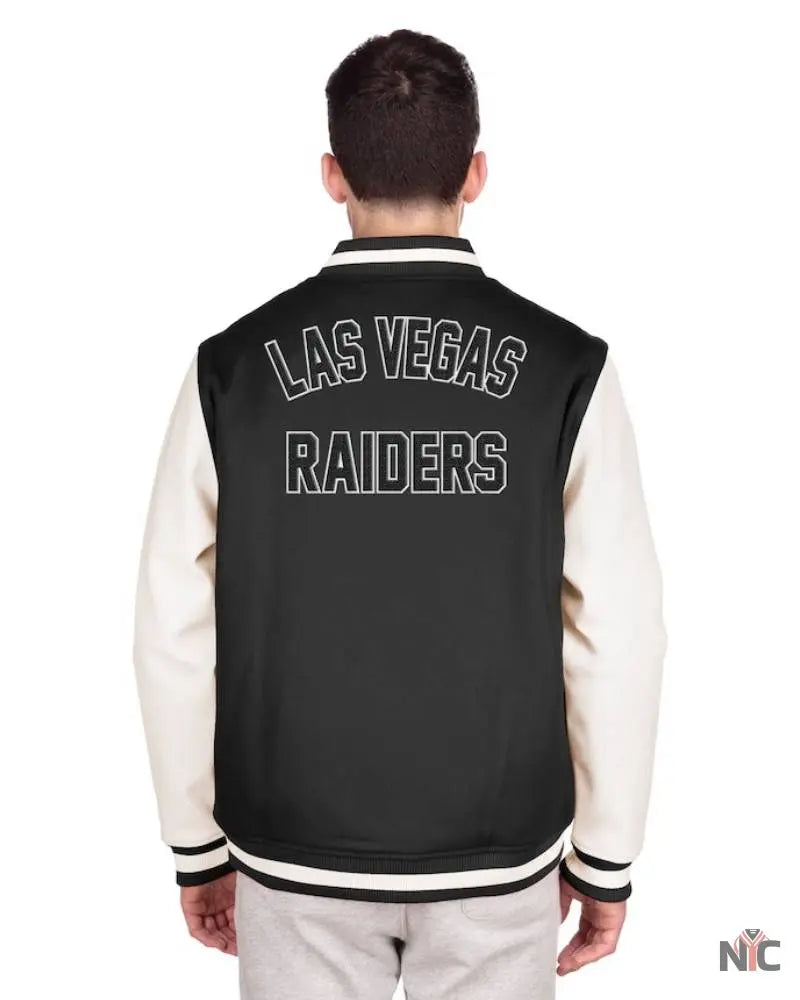 Men’s New Era Black Las Vegas Raiders Third Down Varsity Full-Snap Jacket