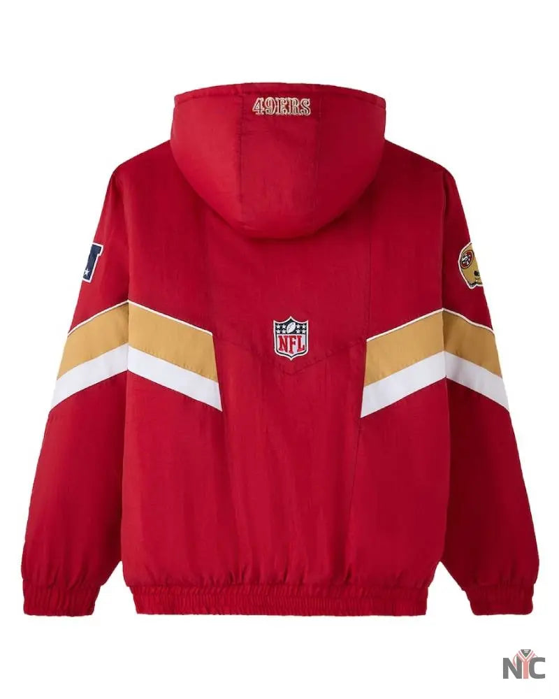 Men’s OVO x Starter Scarlet San Francisco 49ers Sideline Full-Snap Puffer Jacket