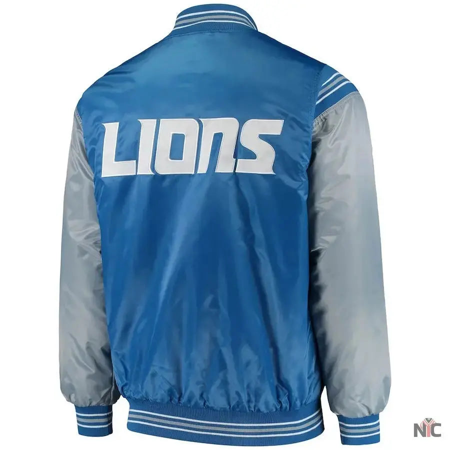 Men’s Starter Detroit Lions Enforcer Satin Varsity Full-snap Jacket