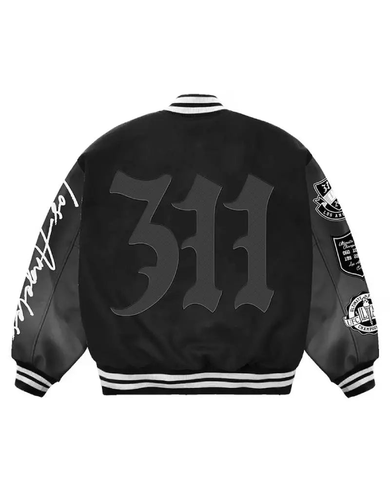 Men’s Black UFC 311 Los Angeles Full-Snap Varsity Jacket