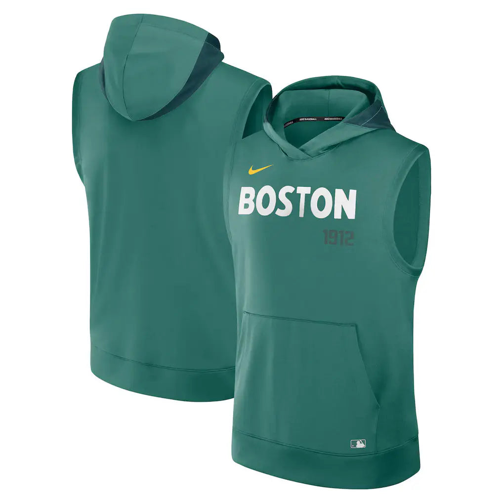 Men’s Boston Red Sox Nike Green 2025 Sleeveless Pullover Hoodie