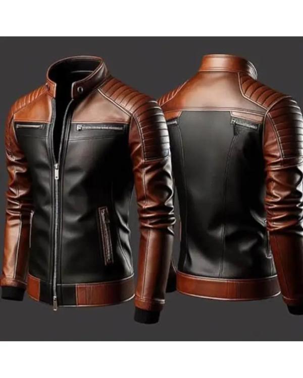 Men’s Brown Trucker Leather Jacket