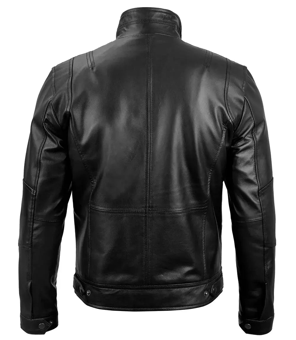 Men's Cafe Racer Black Real Leather Jacket