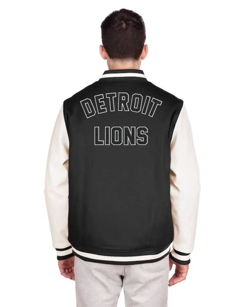 Men’s New Era Black Detroit Lions Third Down Varsity Full-Snap Jacket