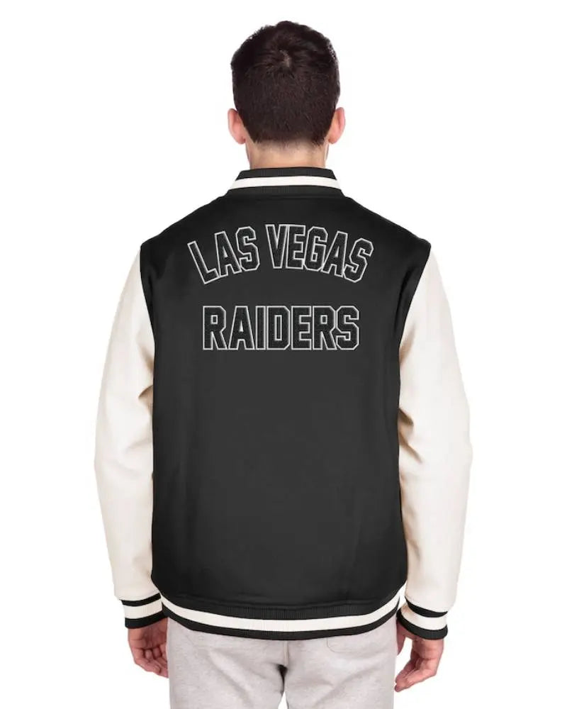 Men’s New Era Black Las Vegas Raiders Third Down Varsity Full-Snap Jacket