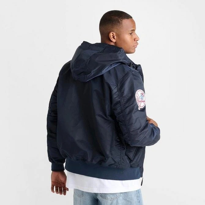 Men's New Era x Alpha Industries New York Yankees MLB Hooded Bomber Jacket