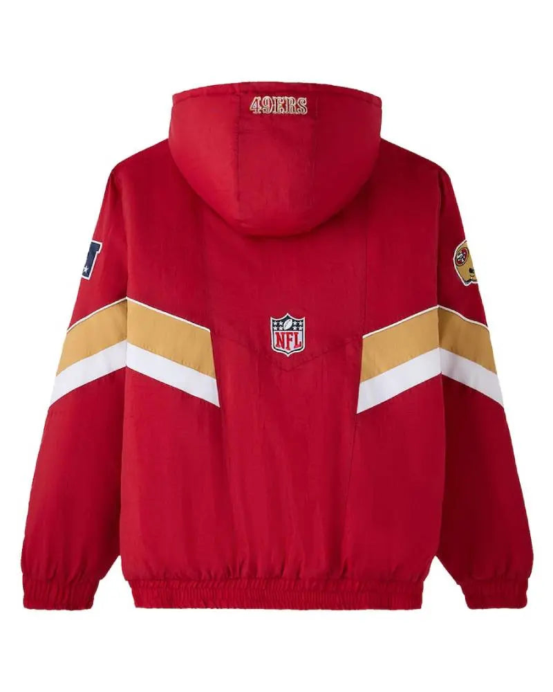 Men’s OVO x Starter Scarlet San Francisco 49ers Sideline Full-Snap Puffer Jacket