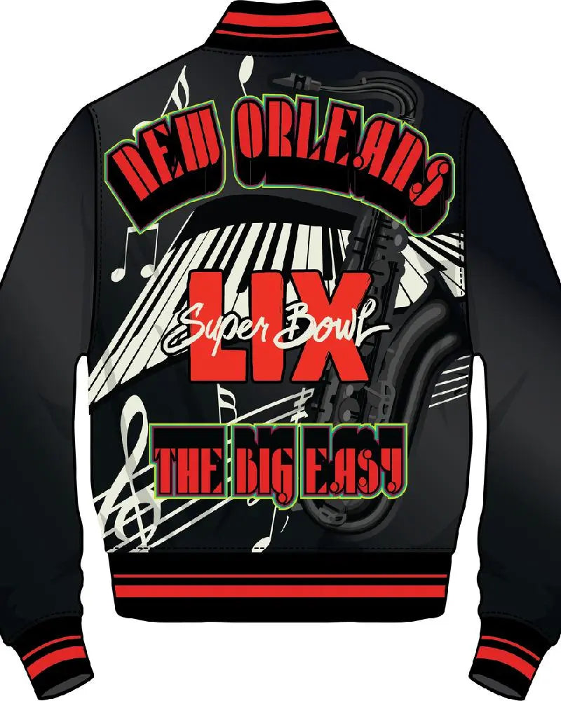Men’s Pro Standard Black Super Bowl LIX 59 Rib Sublimated Satin Jacket