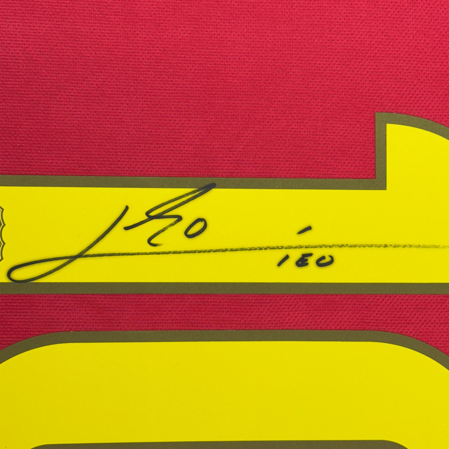 Framed Autographed/Signed Lionel Leo Messi 35x39 FC Barcelona Soccer Jersey Beckett BAS COA