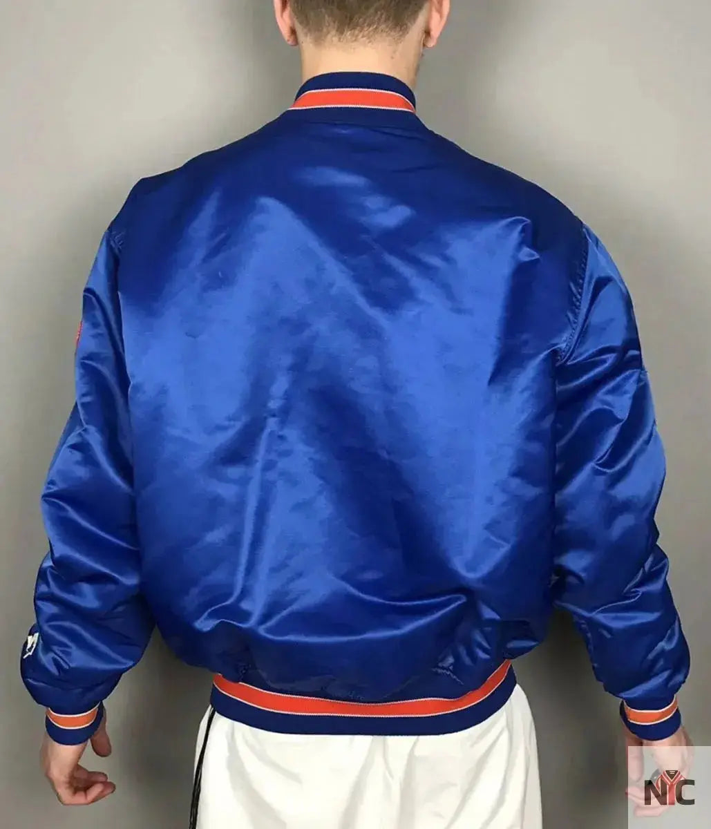 Mets New York Blue and White Satin Jacket